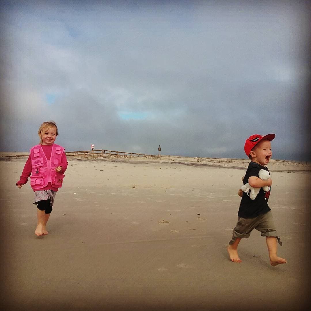 running to and from the waves