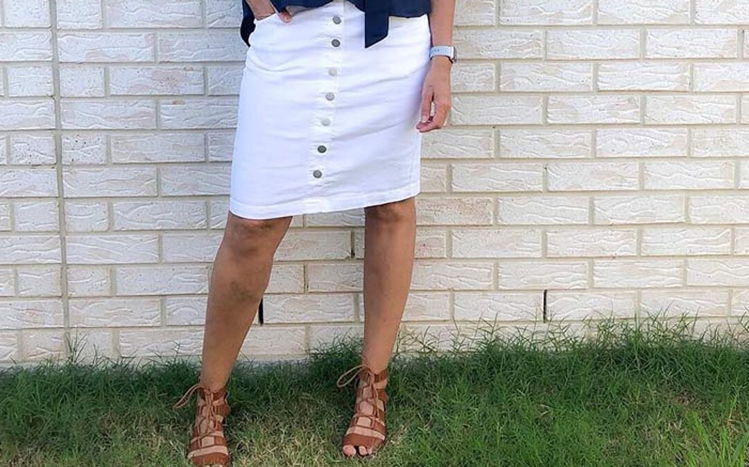 navy and white summer dress