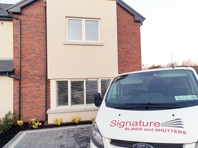 Silk White Plantation Shutters fitted Lyreen Lodge, Maynooth, Kildare.