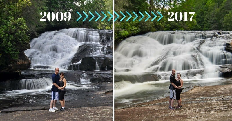 Getting Nostalgic at Triple Falls in North Carolina