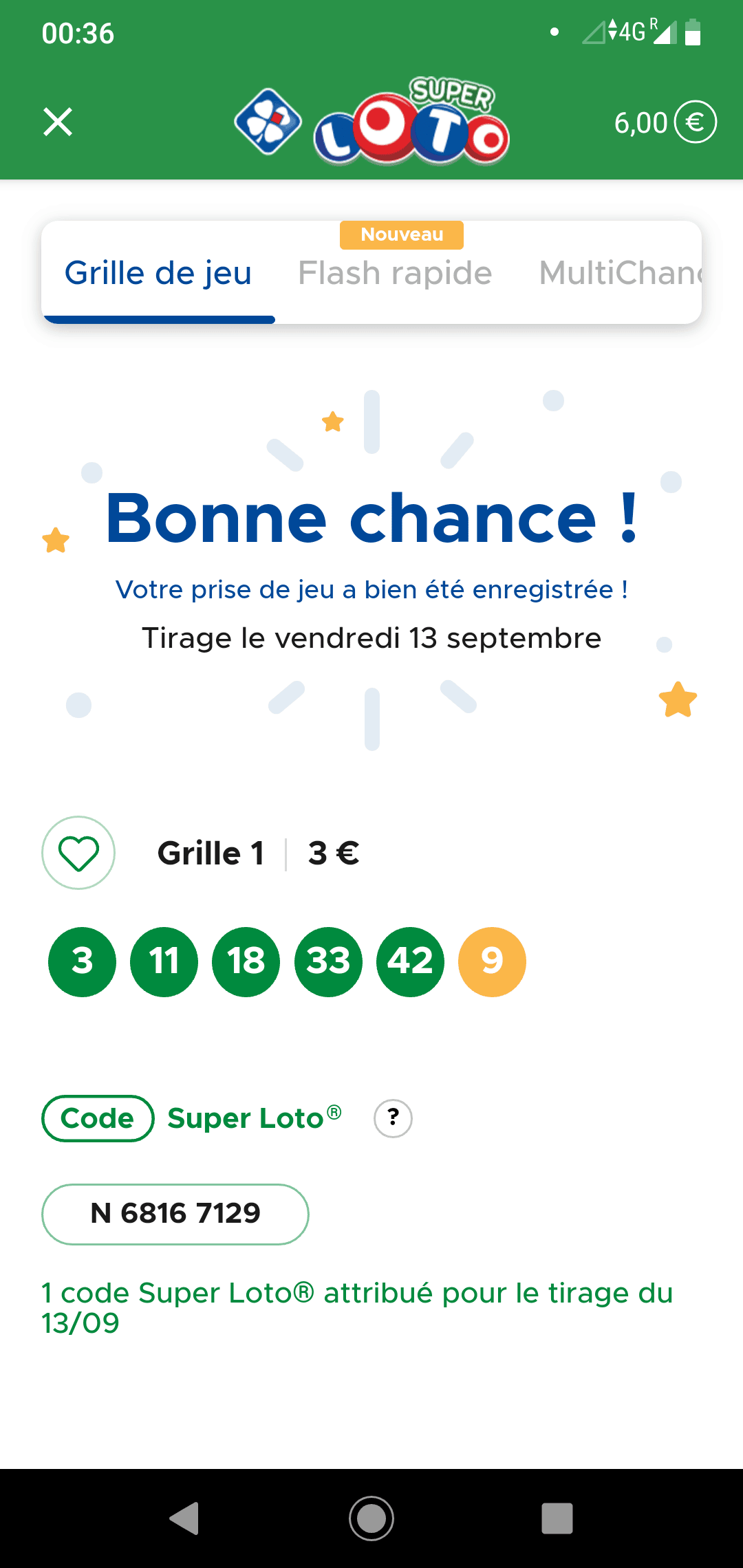 grille Super Loto du V13 septembre 2019