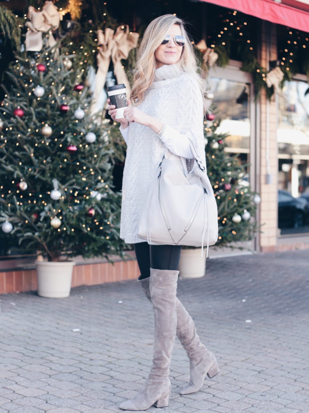 How To Dress Comfortably Chic In The Winter Leggings And Poncho