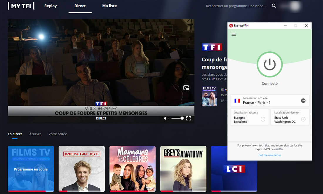 Déblocage TF1 étranger ExpressVPN