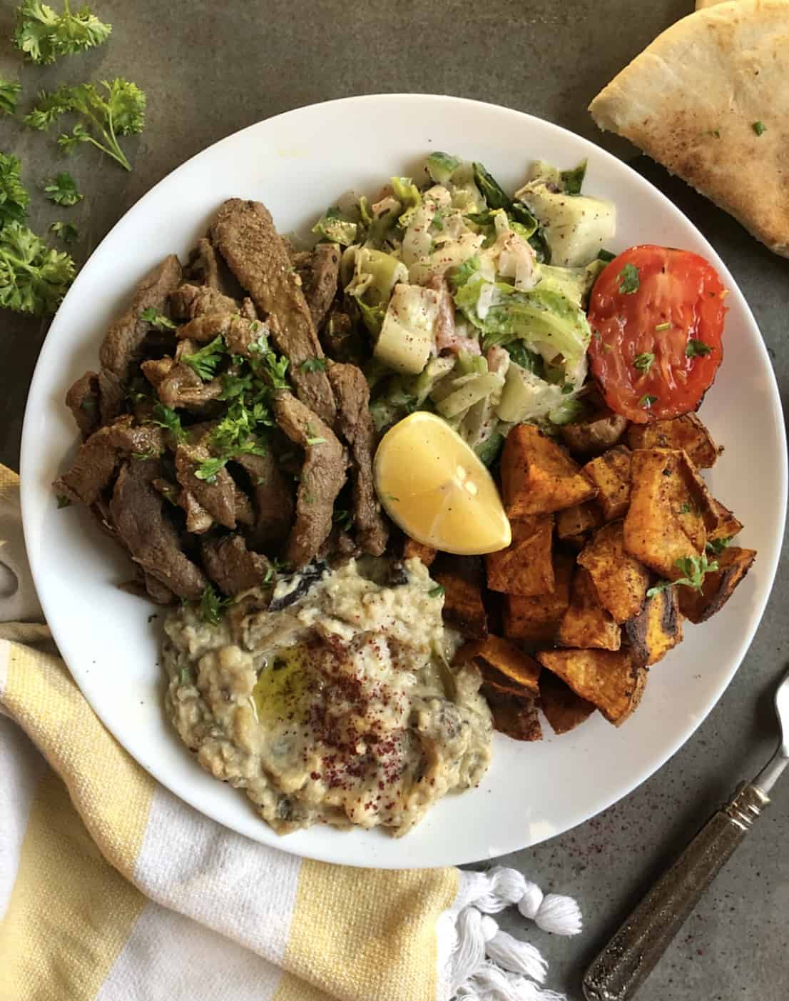 beef shawarma plate