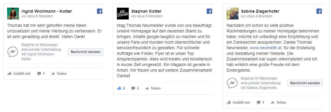 facebook feedback mit 5 Sternen