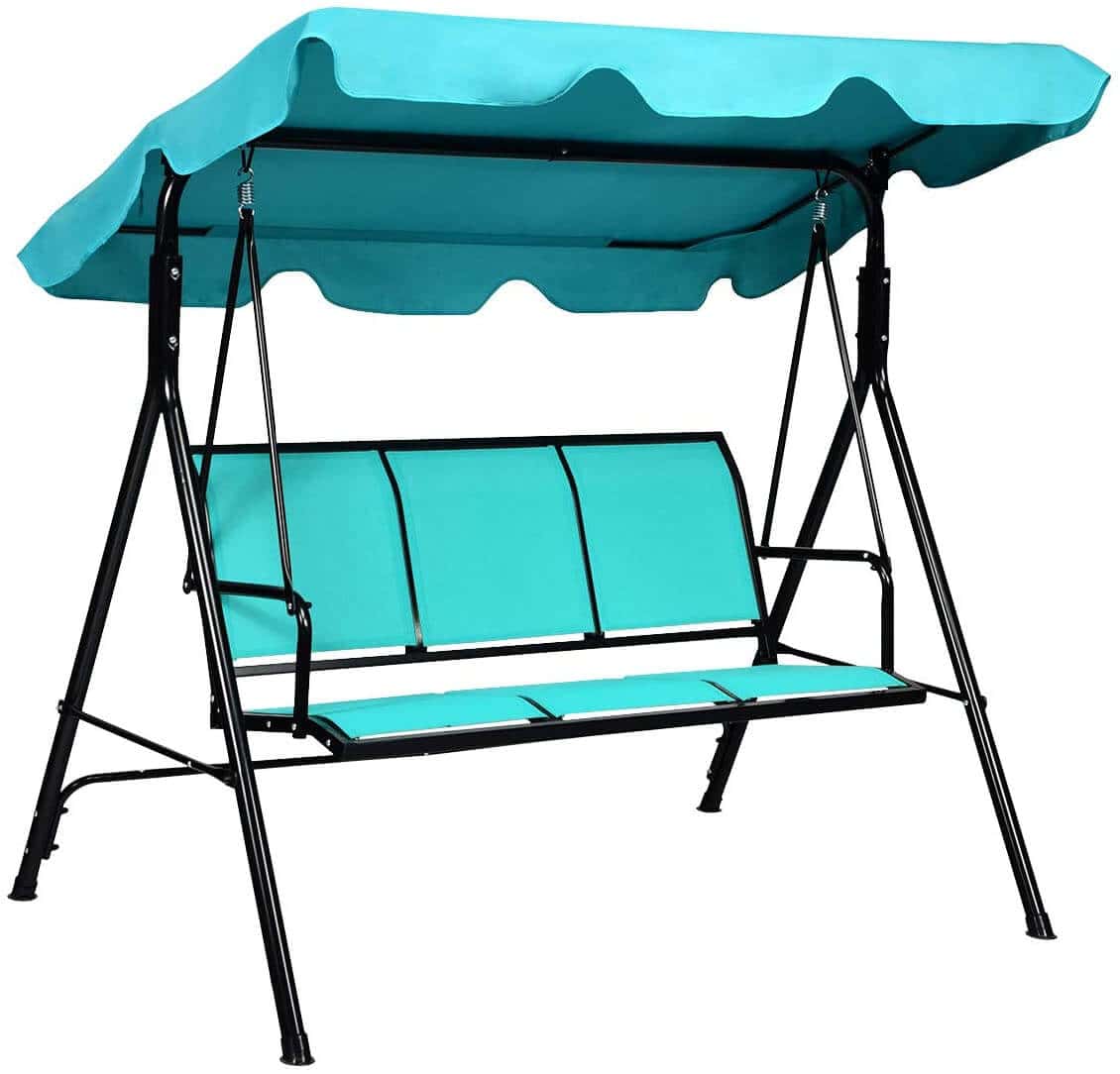 3 PERSON PATIO SWING WITH CANOPY SIMPLE AND ELEGANT