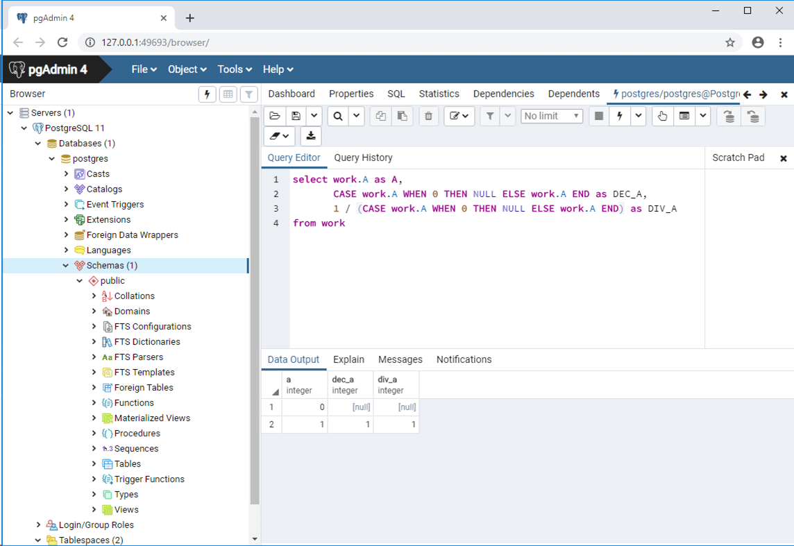 Postgresql_0をnullに置き換えて除算