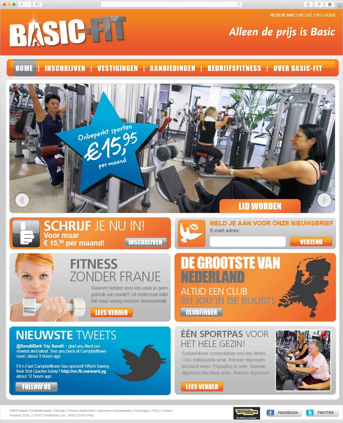 Ontwerp website Basic-Fit homepage door Fitbrand