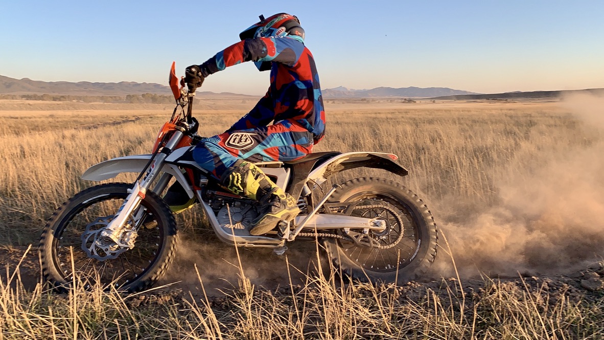 Riding dirt bikes cross country Riding dirt bikes cross country