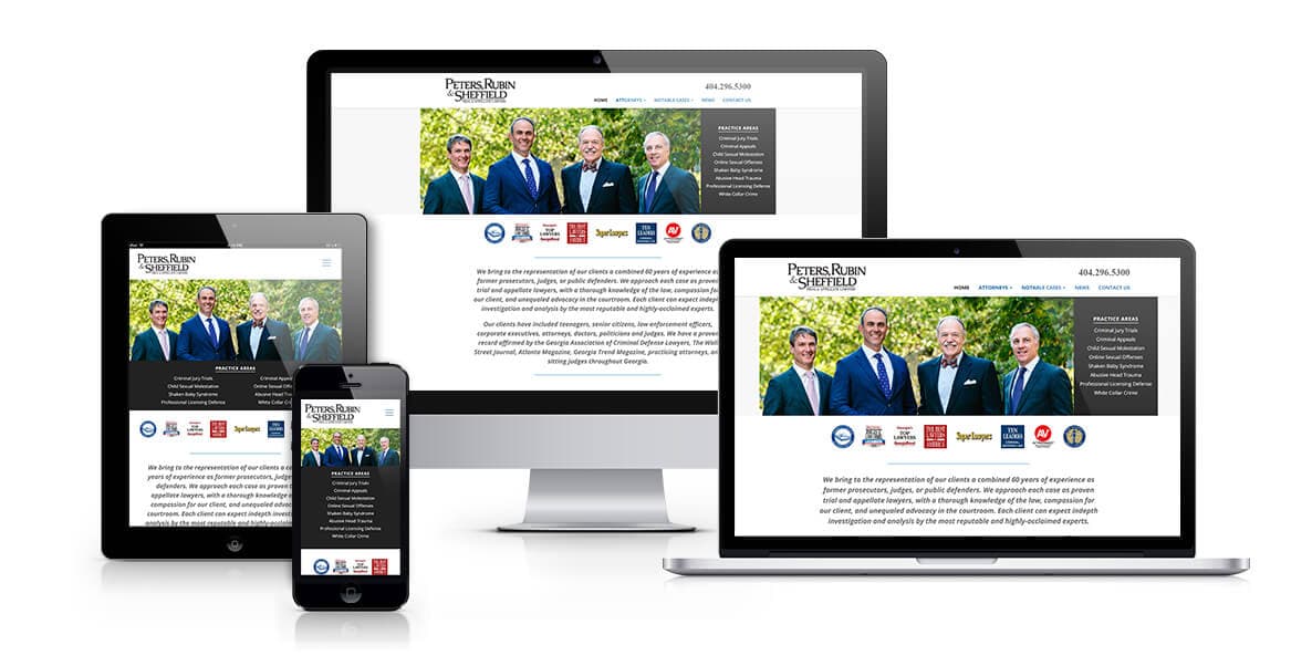 Peters Rubin & Sheffield responsive law firm web design