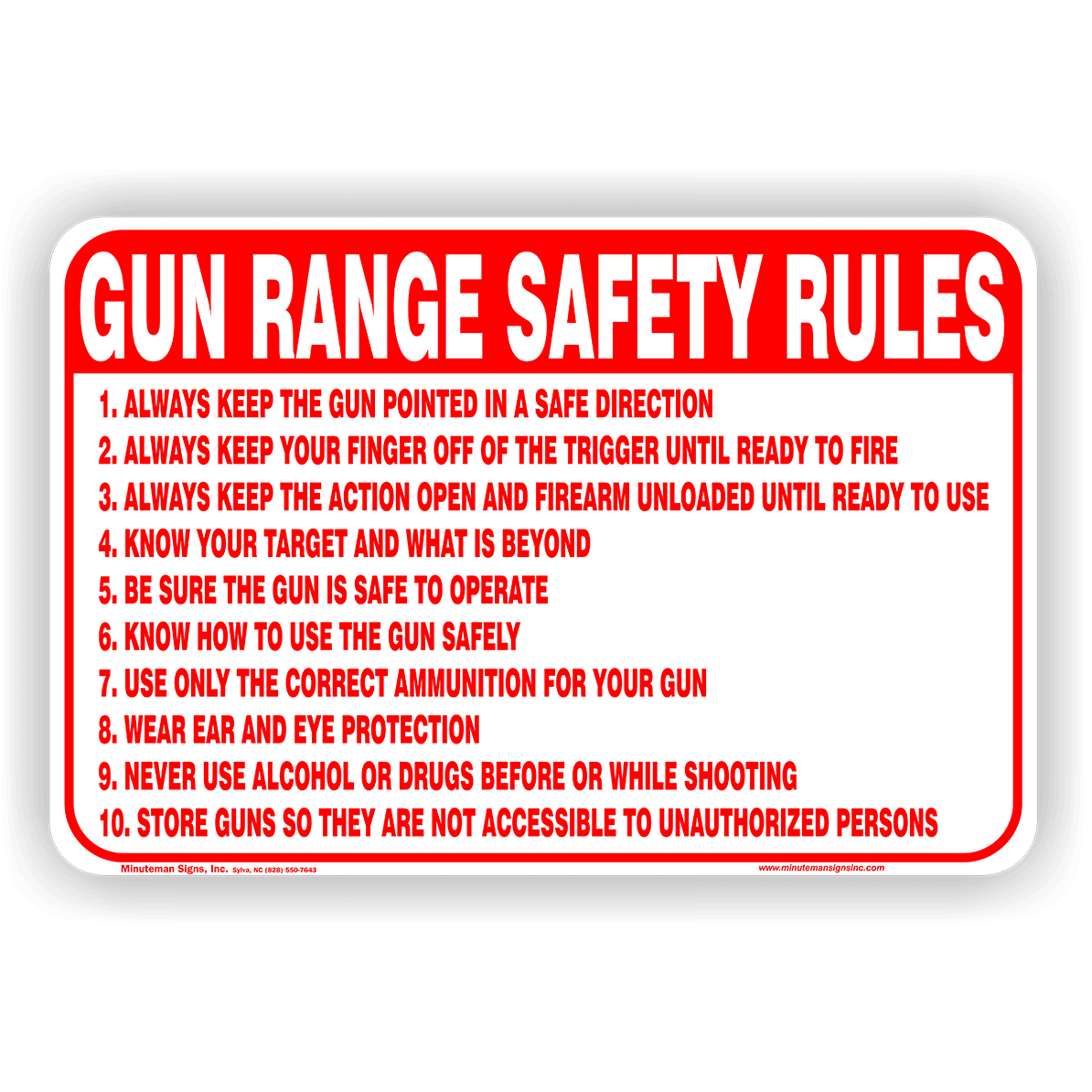 Gun Range Safety Rules Sign No Trespassing Signs
