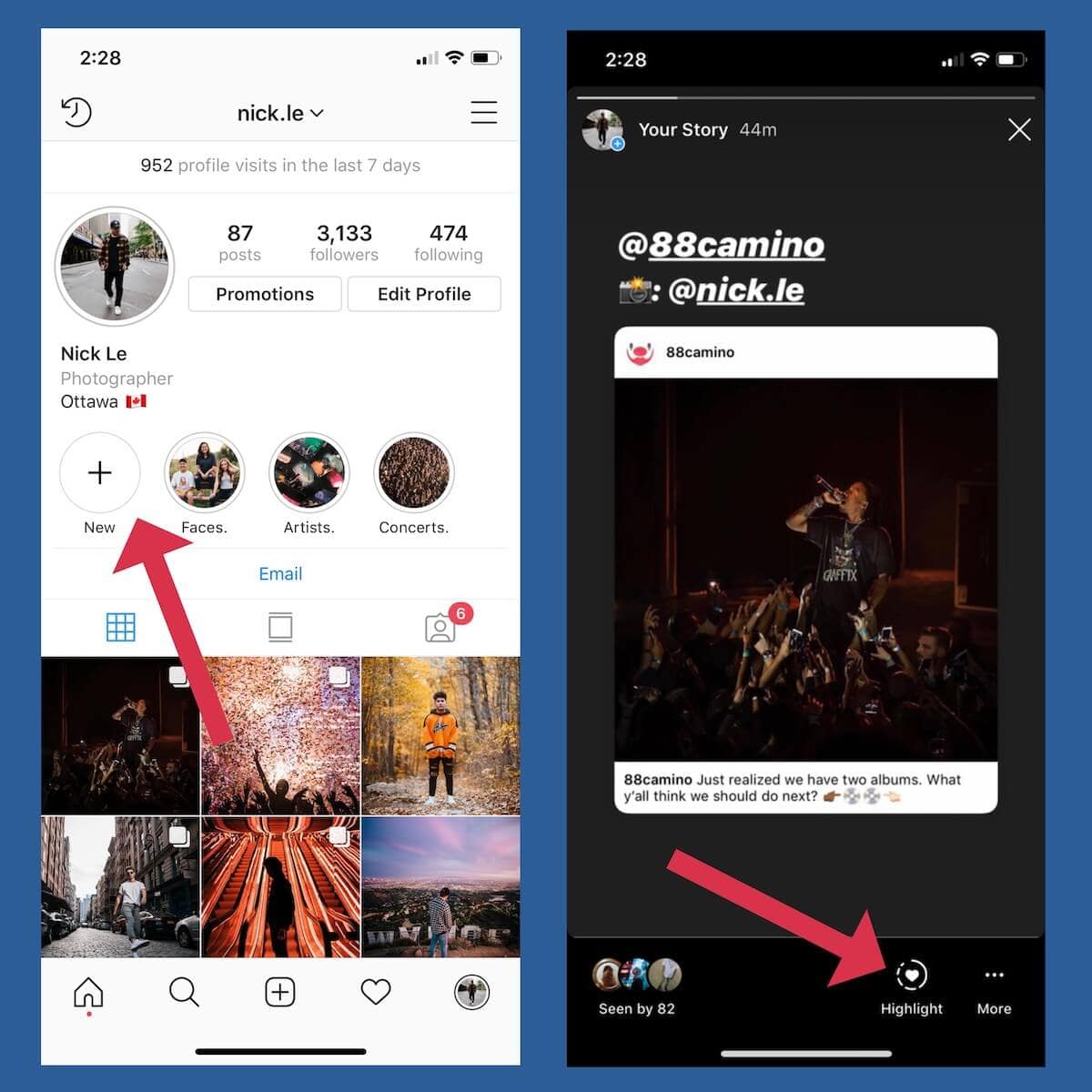 how to add Instagram story highlights