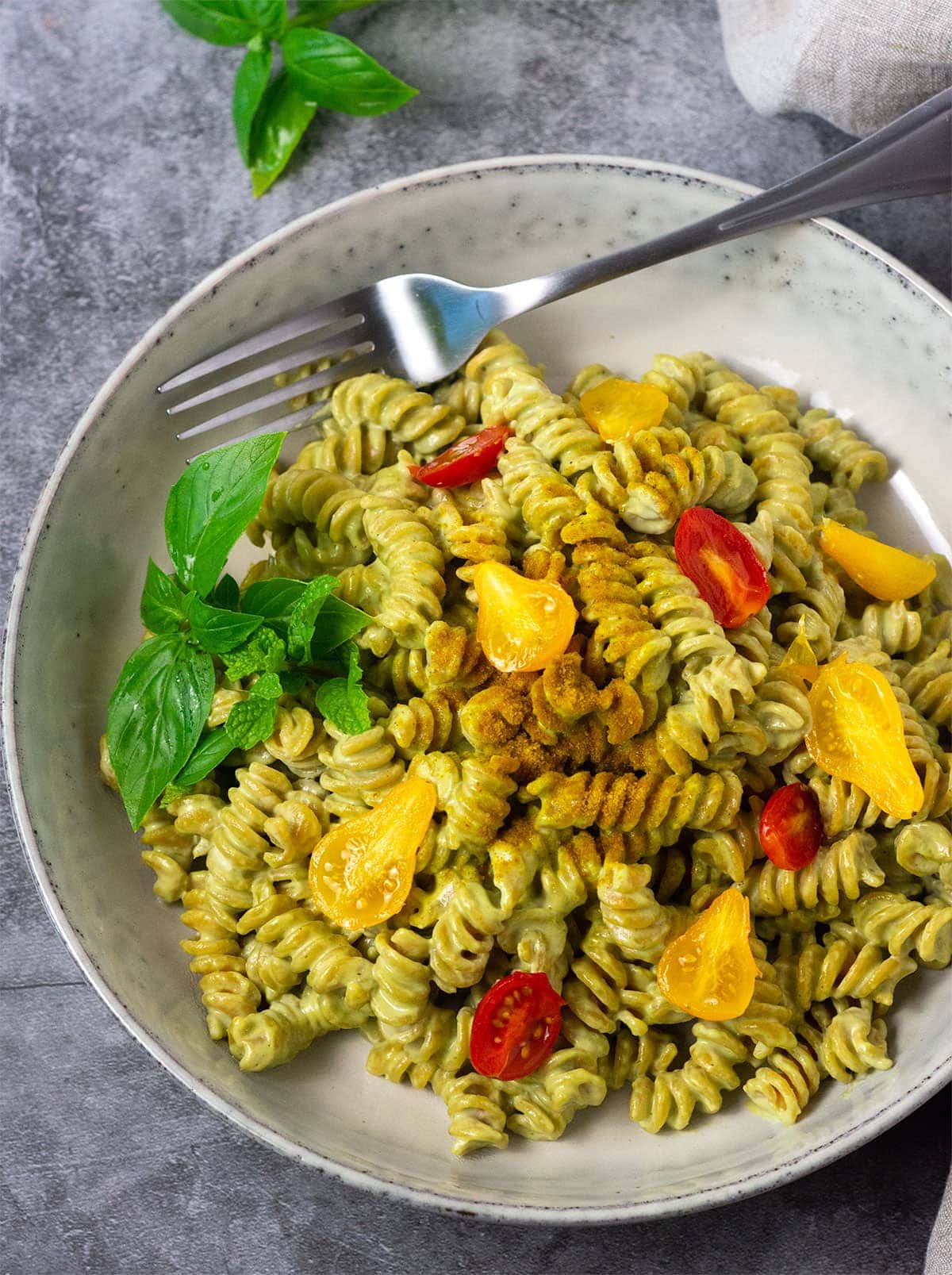 Vegan Pesto Pasta Recipe - Healthier Steps