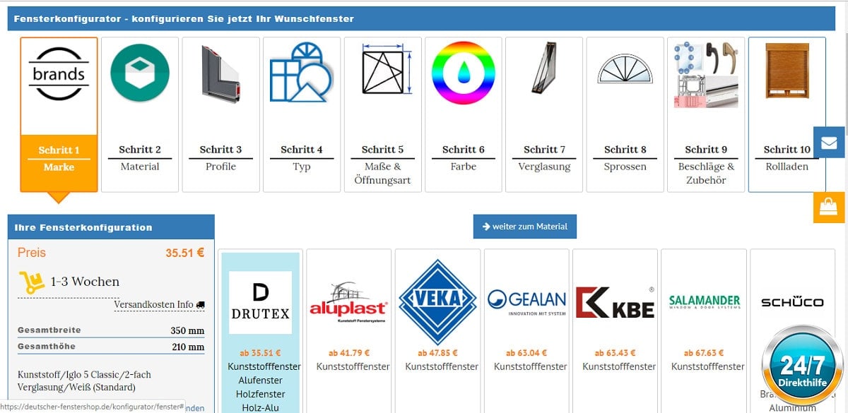 itsline fensterkonfigirator objectCode GmbH