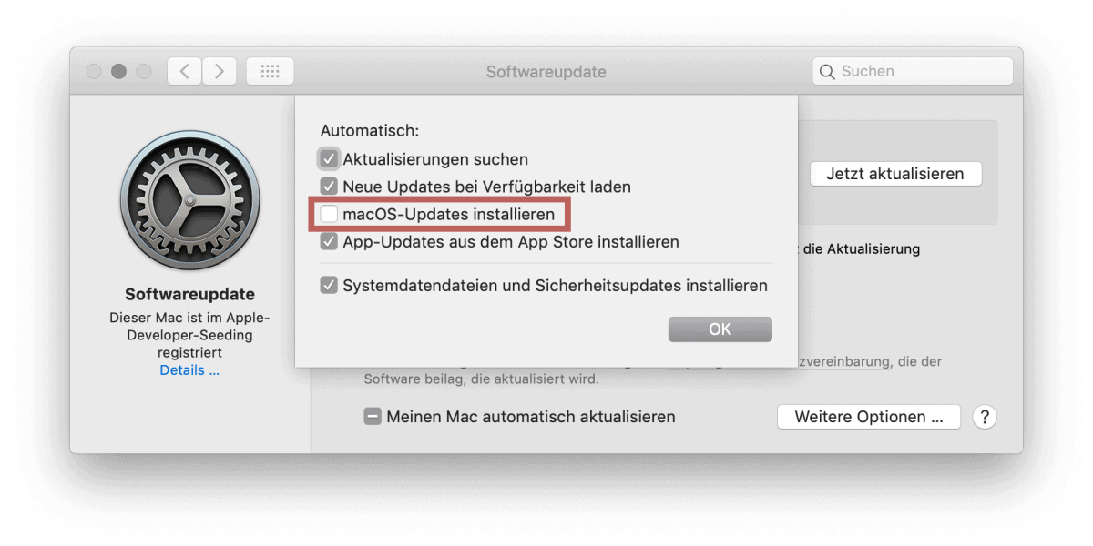 Soll ich meinen Mac auf macOS 10.15 Catalina updaten? 1 Automatische macOS Updates in den Systemeinstellenungen ausschliessen