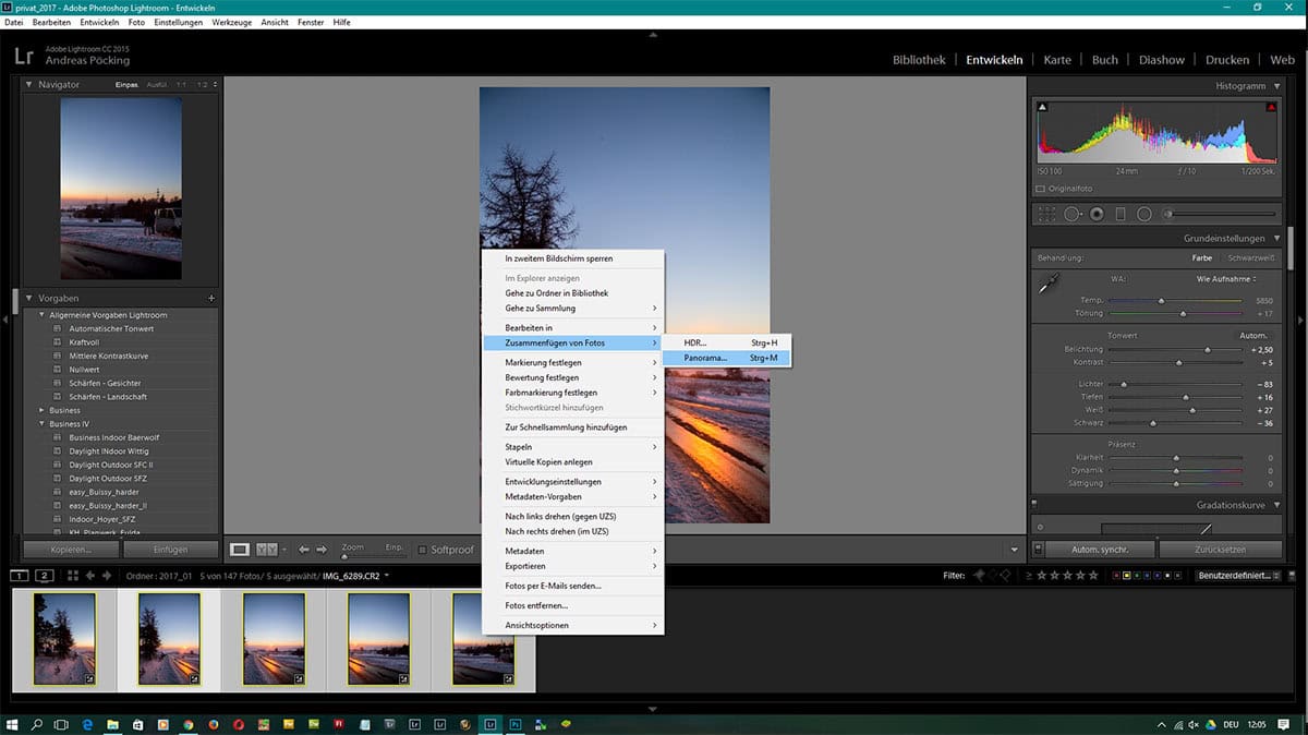 Tutorial Panoramabild 2 Fotograf Andreas Pöcking Tutorial Panoramabild 2 Fotograf Andreas Pöcking