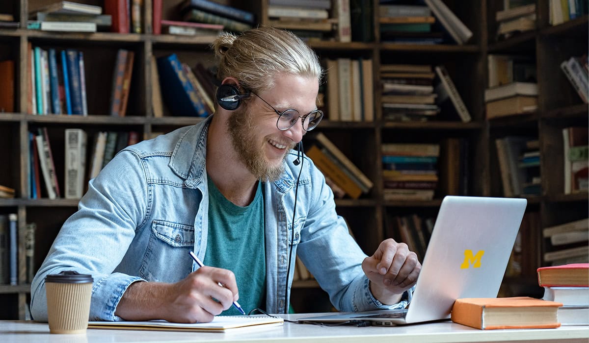 Man on a computer