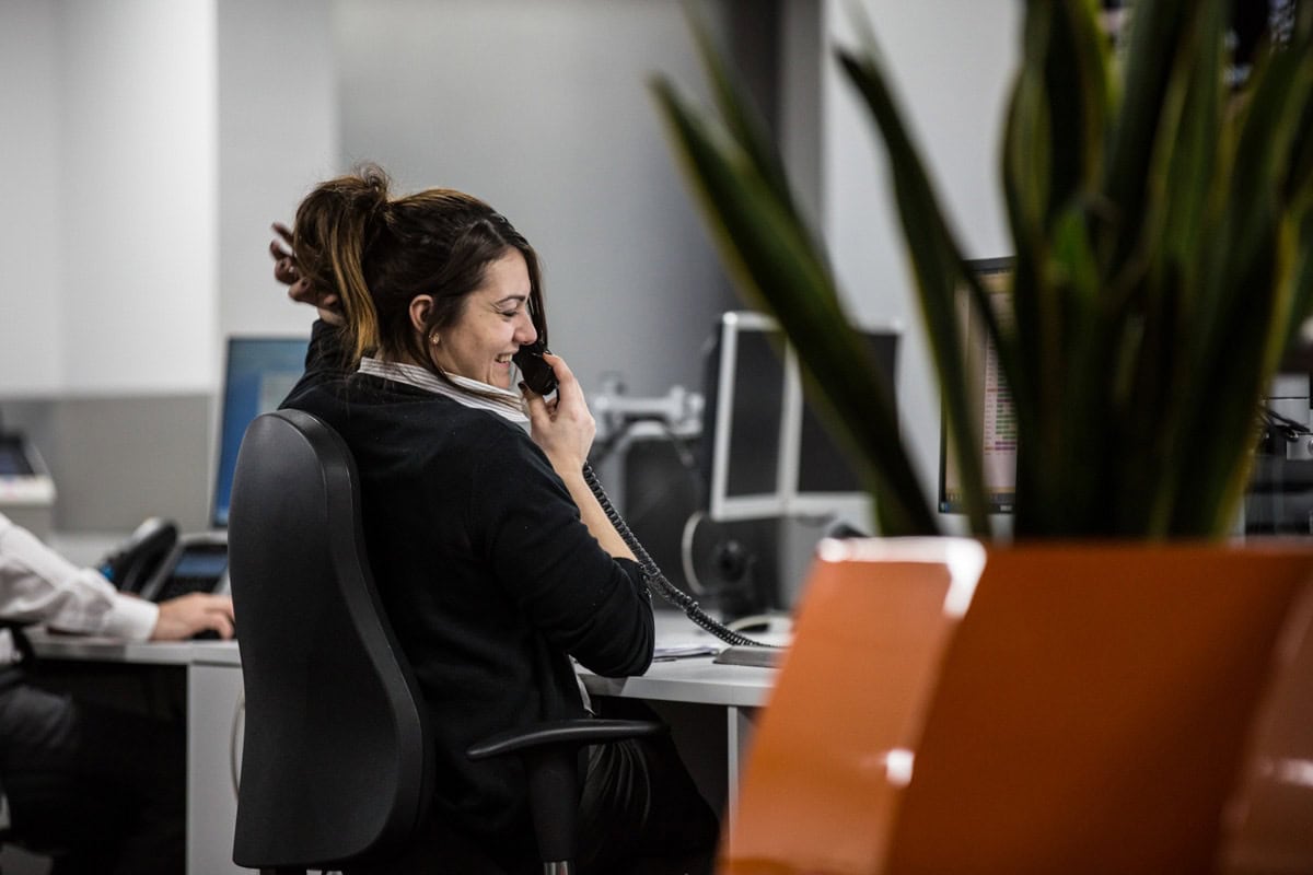 Commercial Photographer Manchester photo of staff member on live call