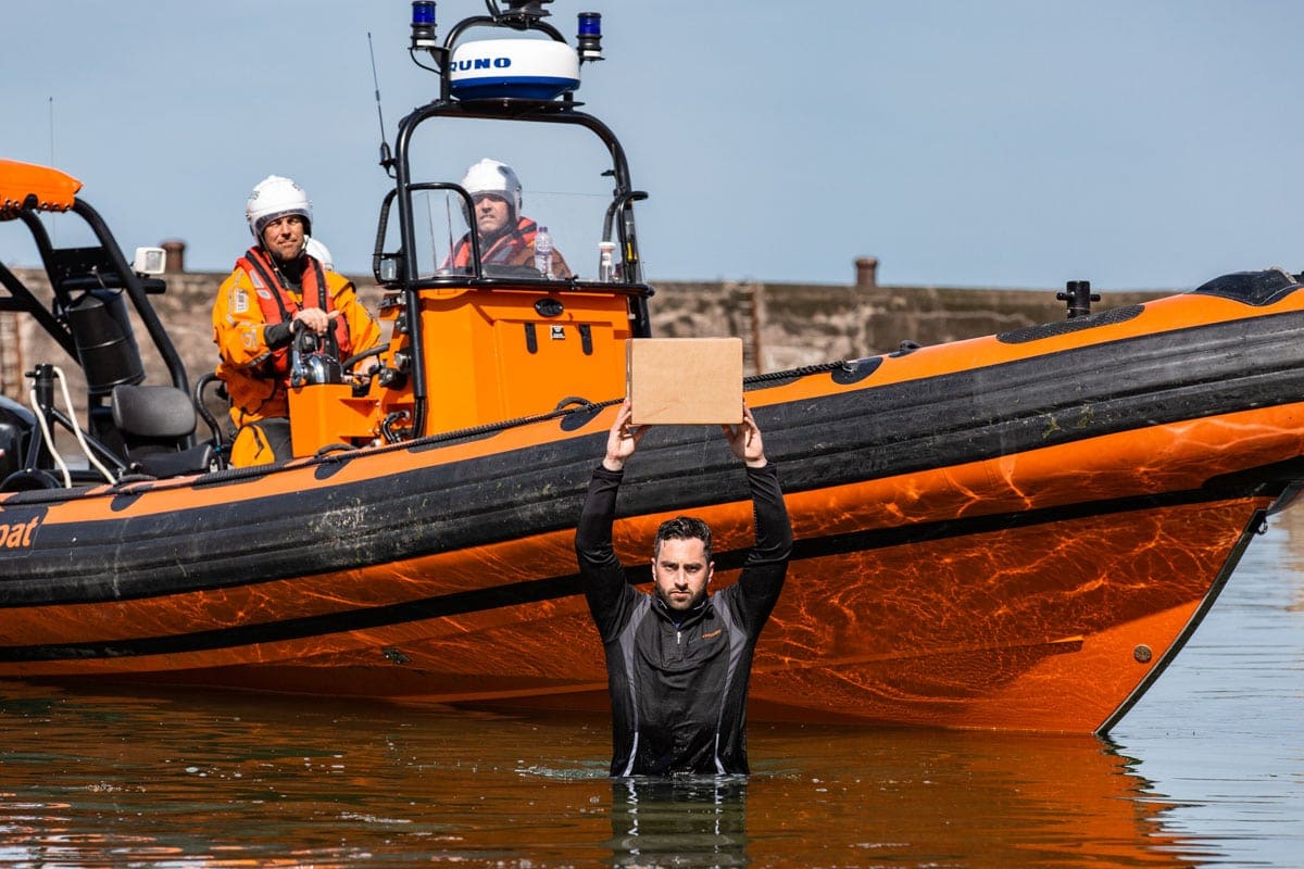 Commercial photoshoot in st abbs scotland for a recruitment campaign