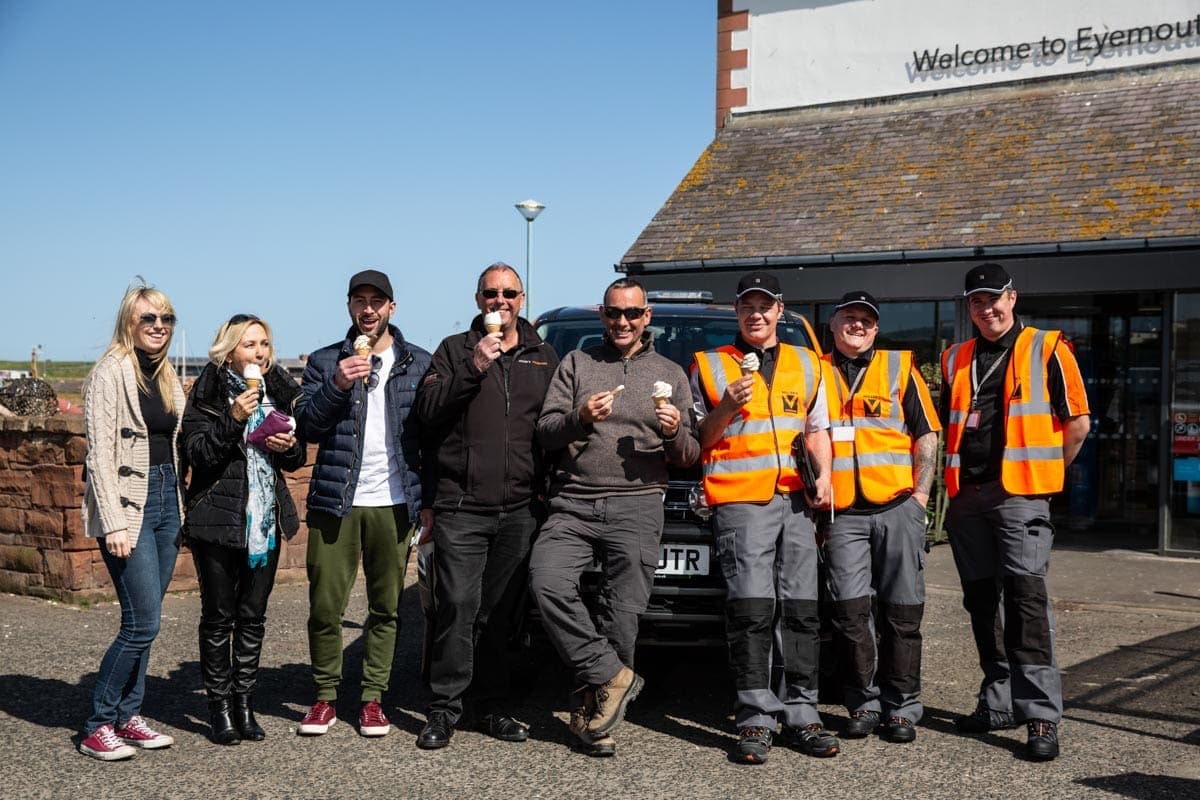 Commercial photoshoot in st abbs scotland for a recruitment campaign
