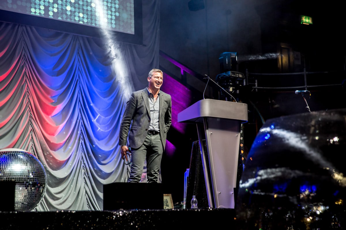 speaker at conference at the albert hall manchester