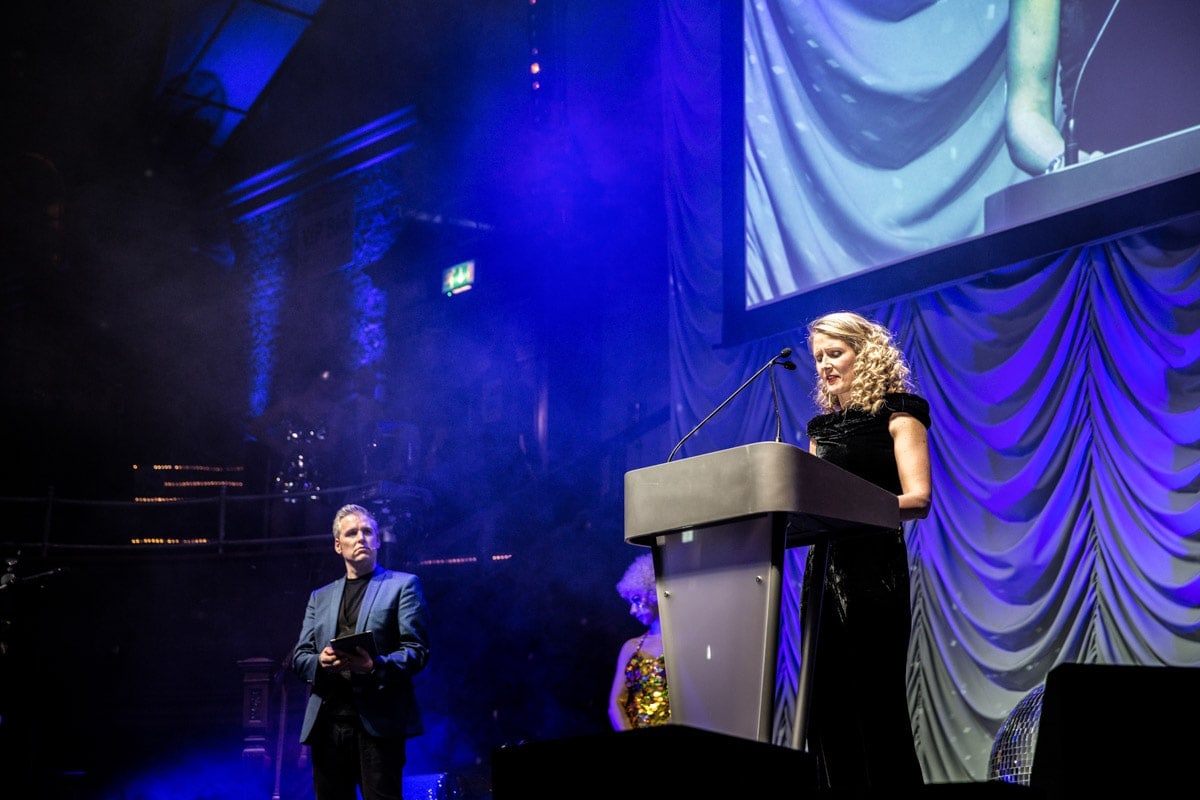 speaker at conference at the albert hall manchester
