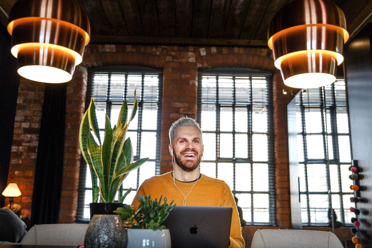 adam during his branding photoshoot at his city centre loft