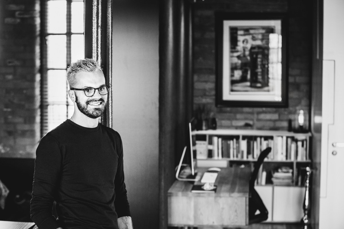 adam at home during his pr photoshoot