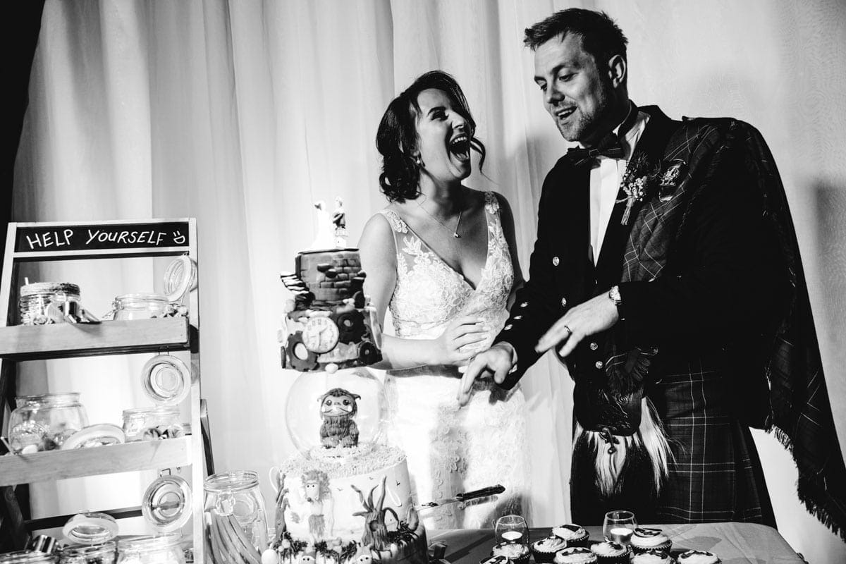 cutting the cake