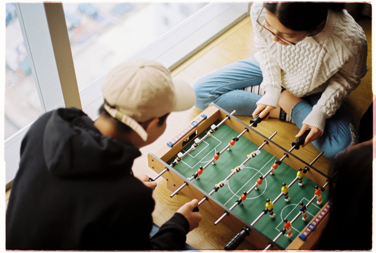 Couple playing a game.