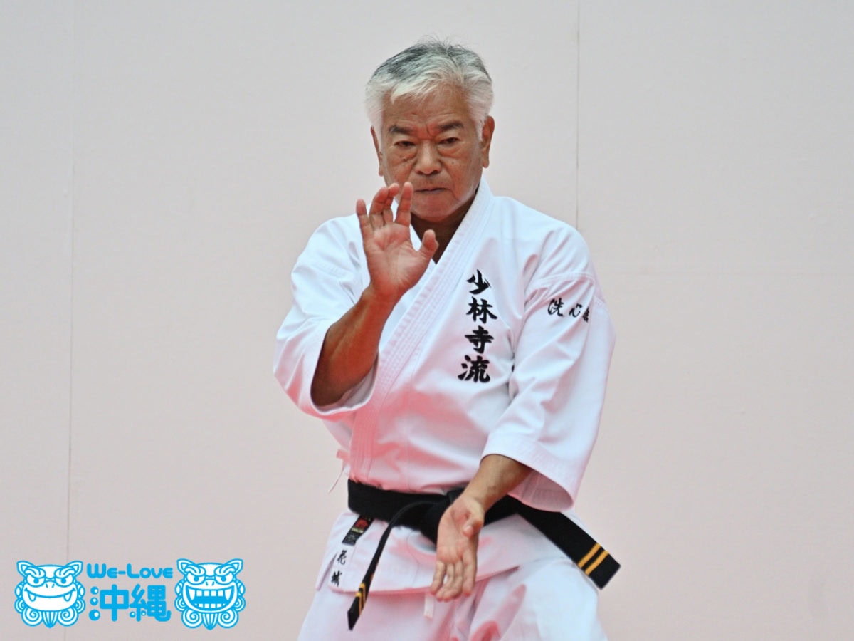 2019空手の日記念演武祭、全沖縄空手道連盟理事長、少林寺流洗心館協会教士八段 花城清成さんによる「セーサン」