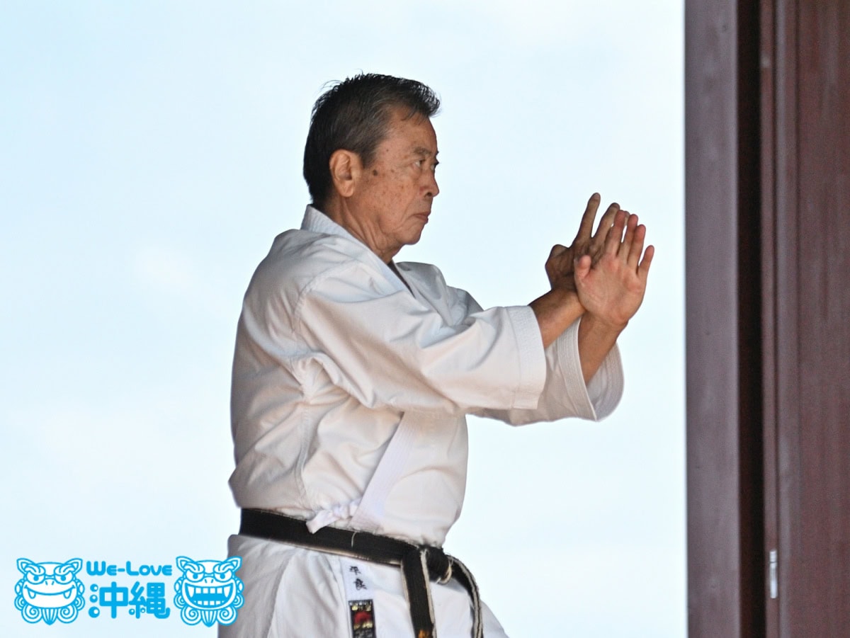 2019空手の日奉納演武、沖縄県空手道連盟会長平良慶孝