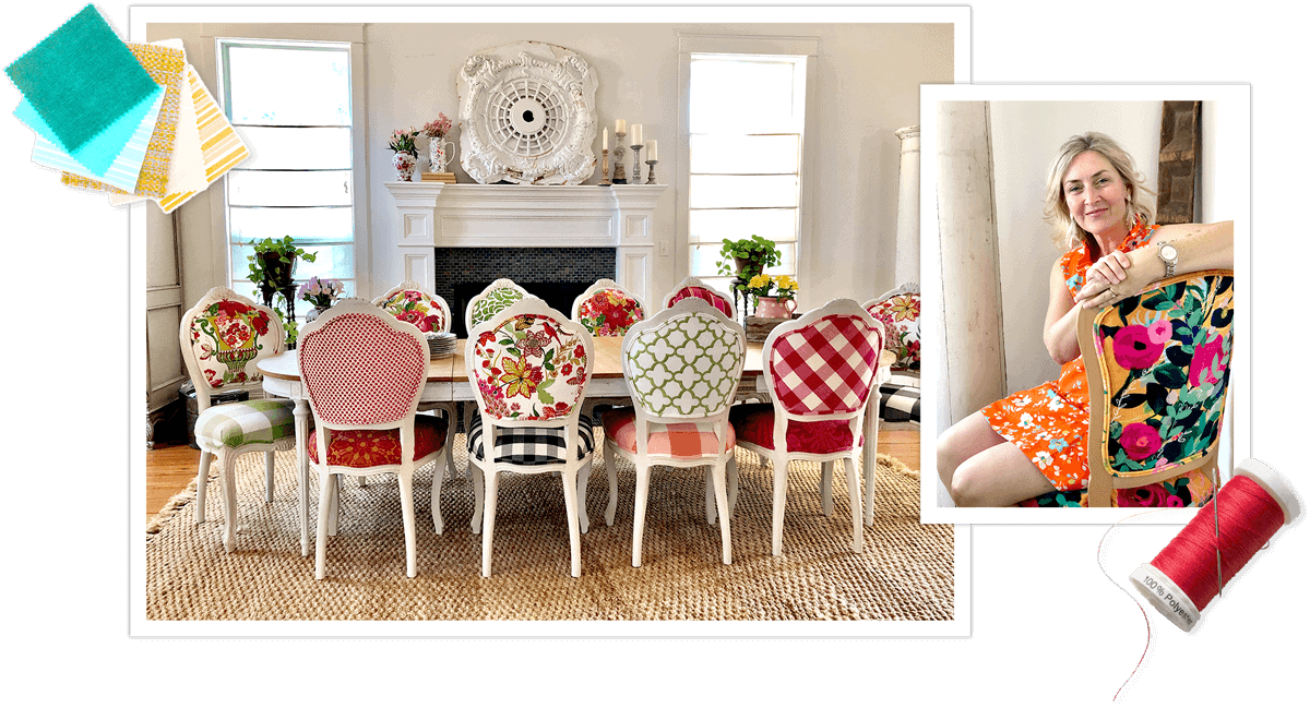 collage of custom chairs Wendy Conklin