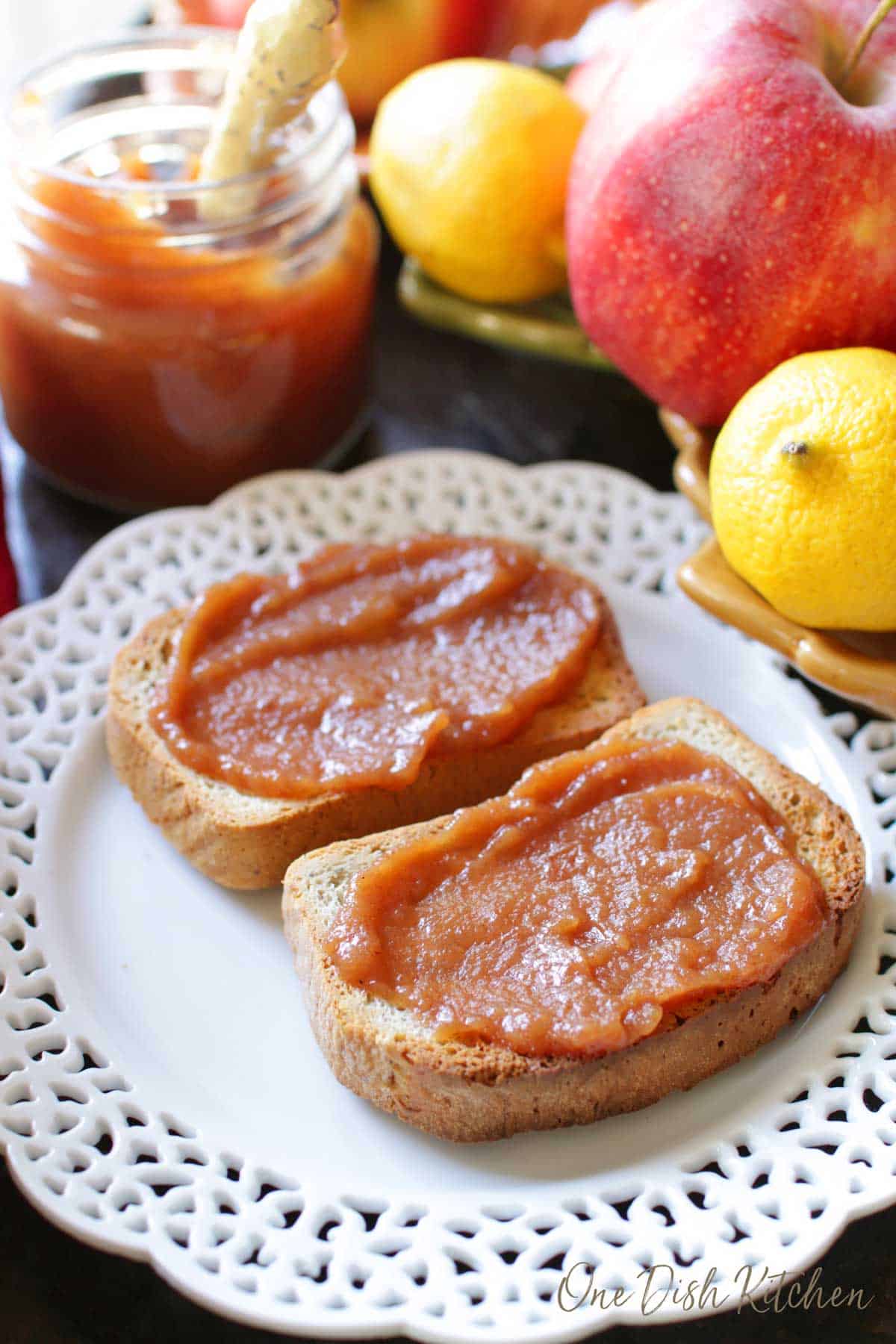 apple butter spread on toast | one dish kitchen