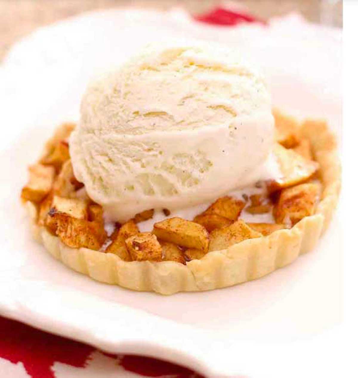 a mini apple pie made with a single serving pie crust recipe | one dish kitchen