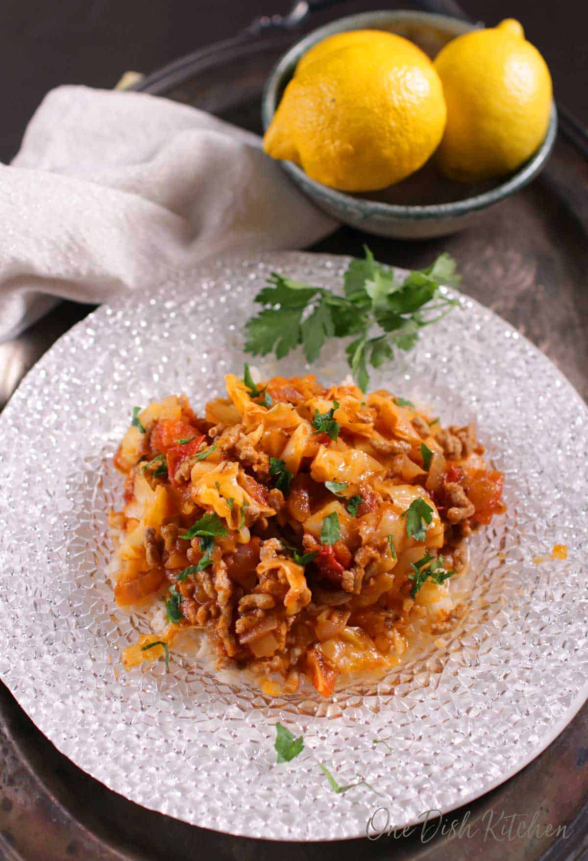 plate of unstuffed cabbage rolls | one dish kitchen