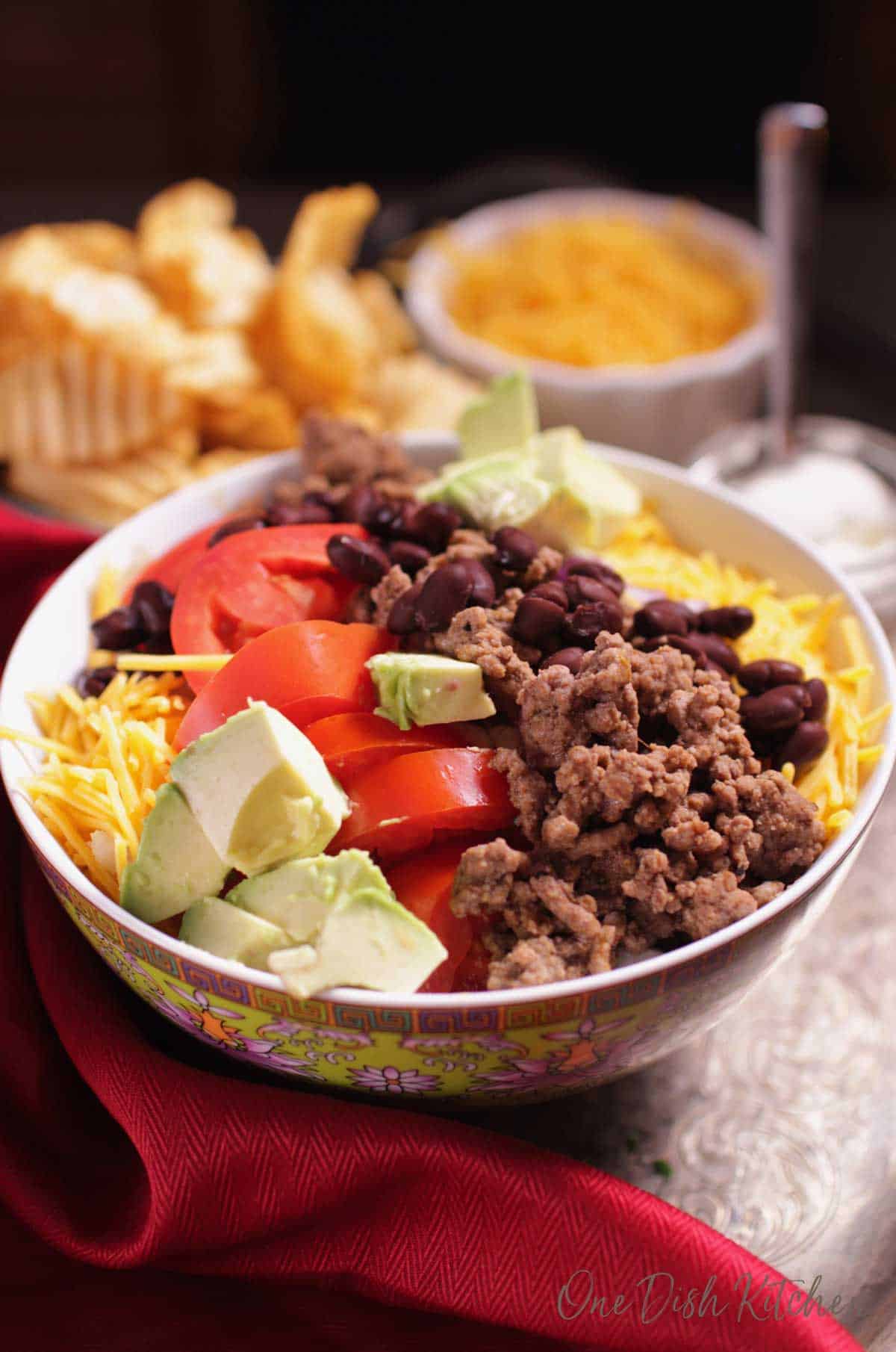 Easy Taco Salad Recipe Single Serving One Dish Kitchen