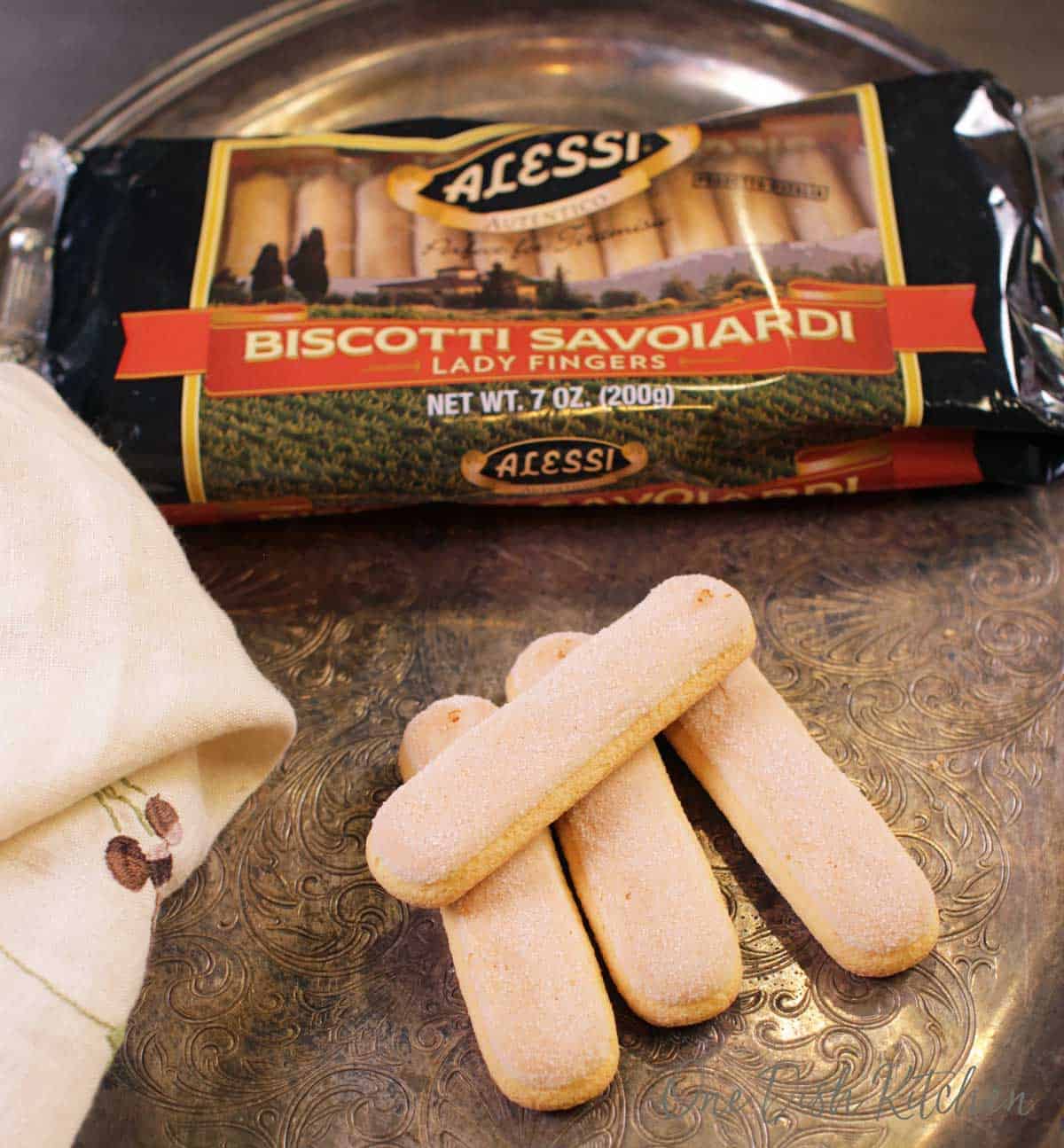 Savoiardi in a package on a tray | one dish kitchen
