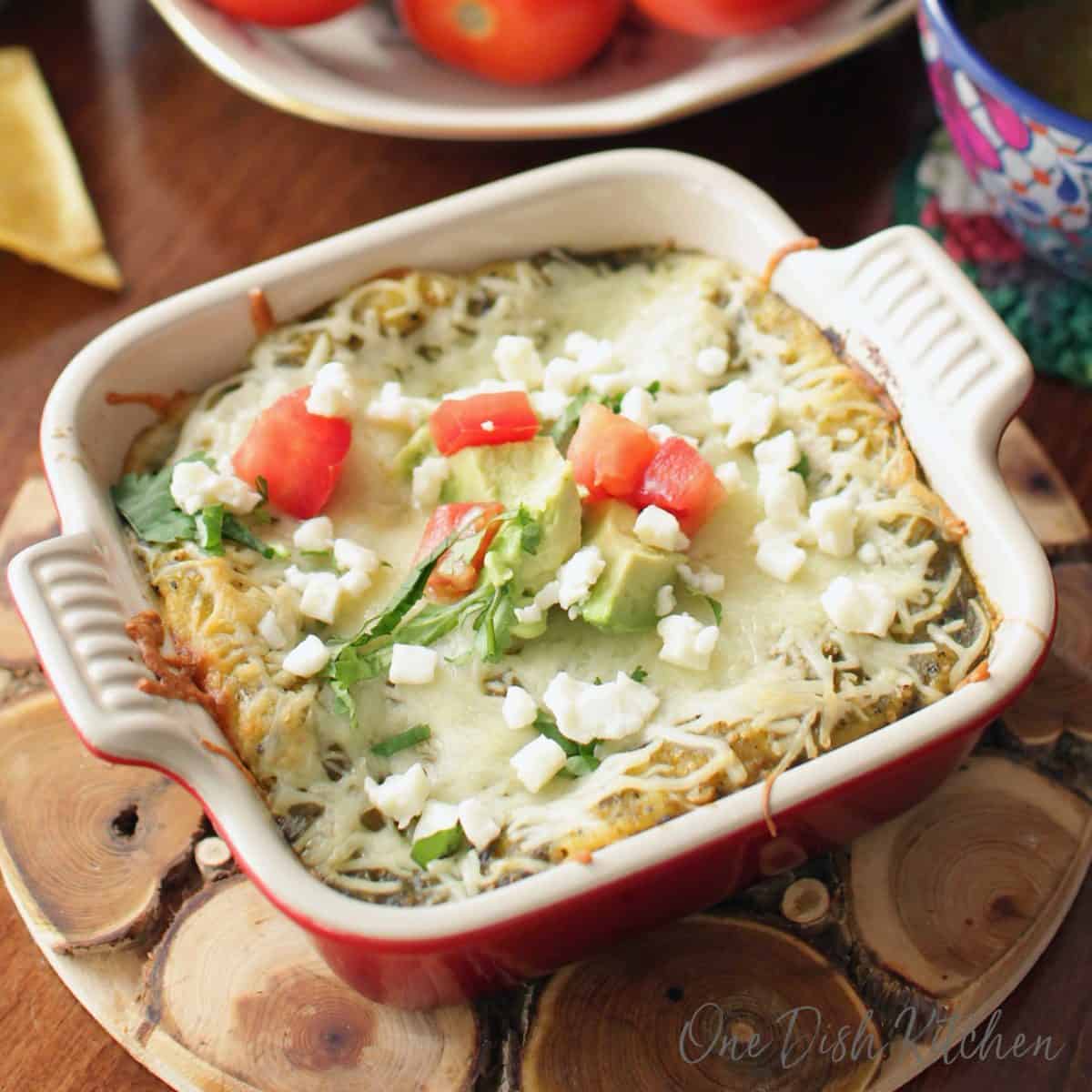 Easy Enchiladas Verdes Recipe Single Serving One Dish Kitchen