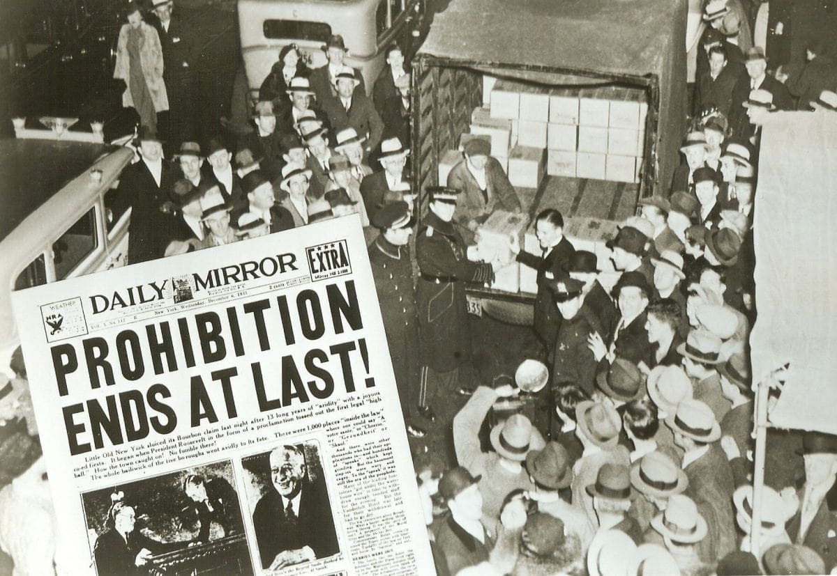 The end of prohibition, December 5, 1933
