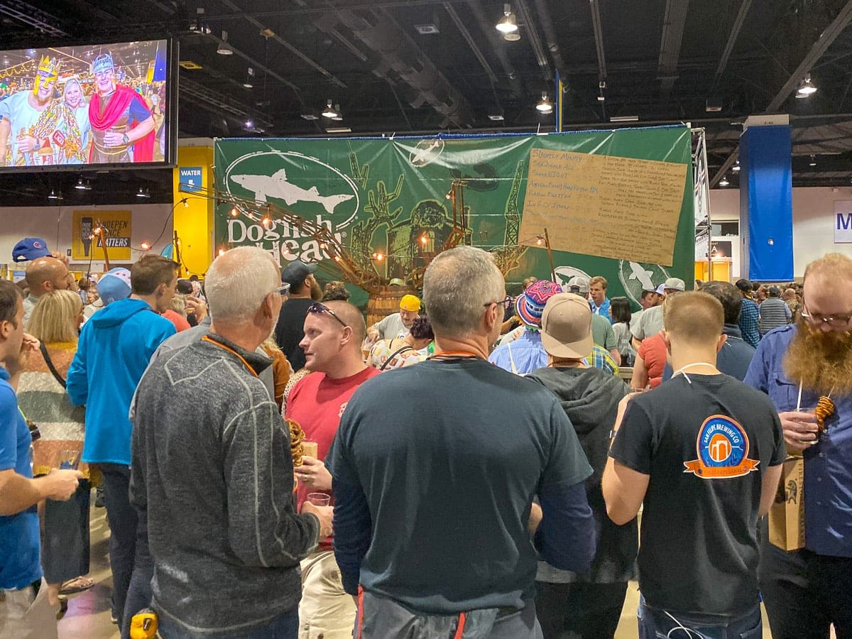 The Dogfish Head Brewery booth at Great American Beer Festival (GABF) 2019