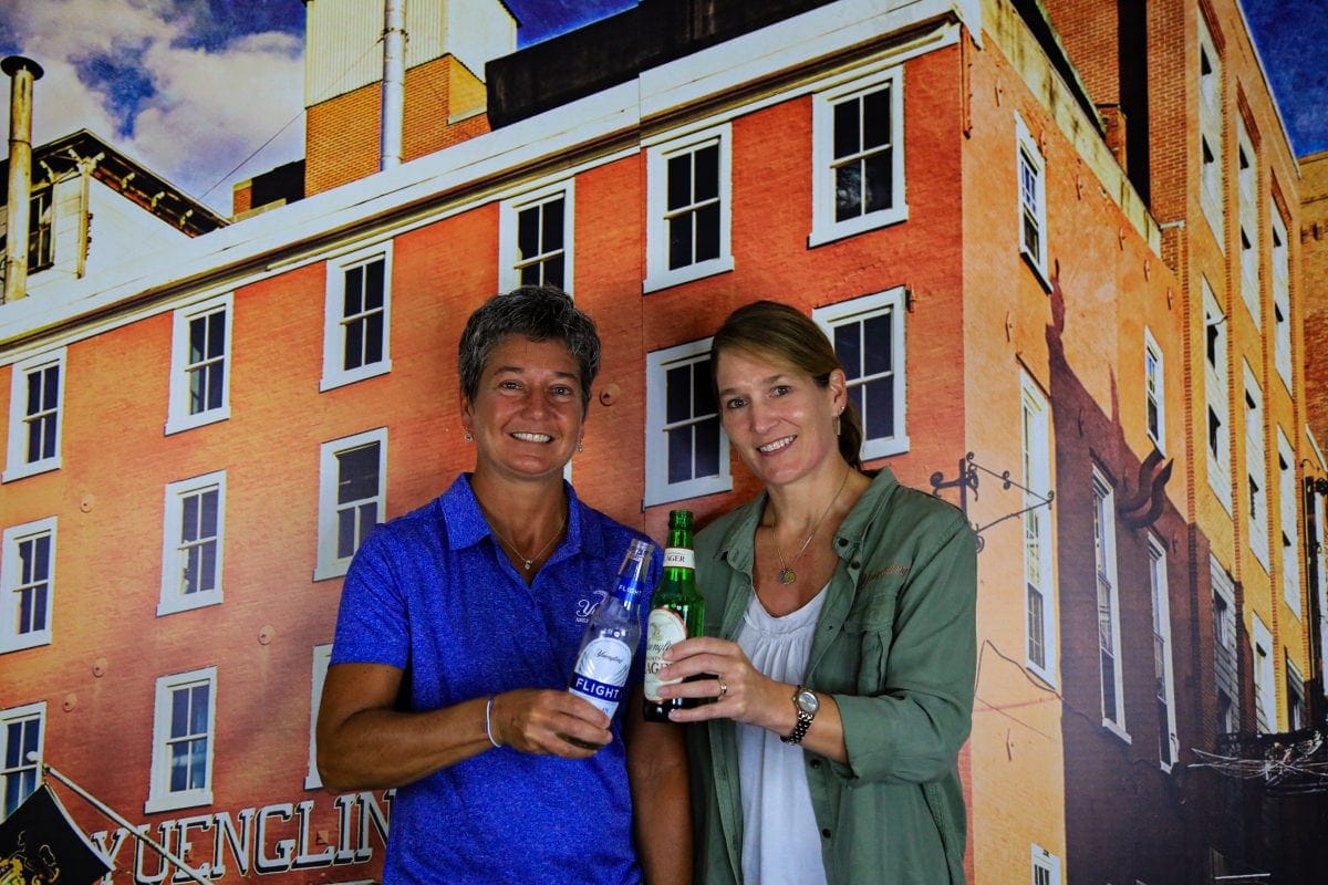 Sisters Jennifer and Wendy Yuengling celebrating today's news with some Yuengling beer.