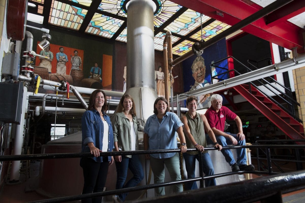 The Yuengling family, Richard "Dick" Yuengling Jr. and his four daughters, inside the Yuengling brewery.