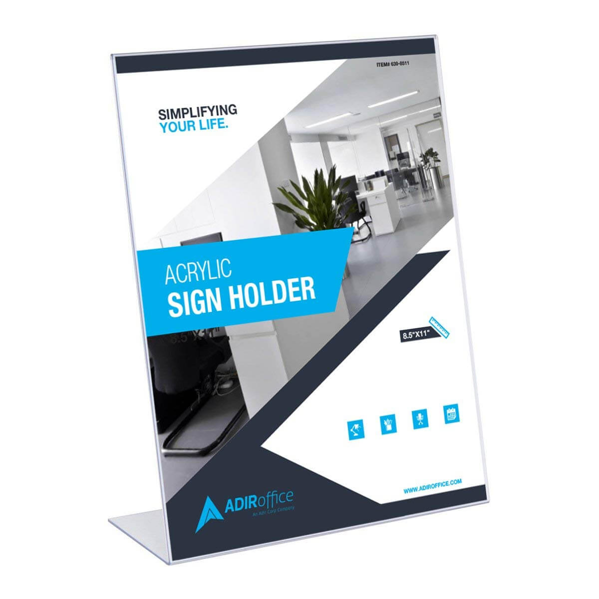 8.5x11 inch L Shape Clear Acrylic Price Tag Holder