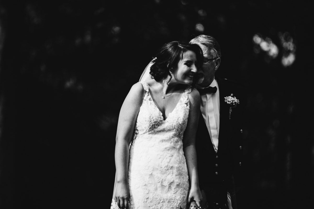 bride and father-in-law at rivington barn