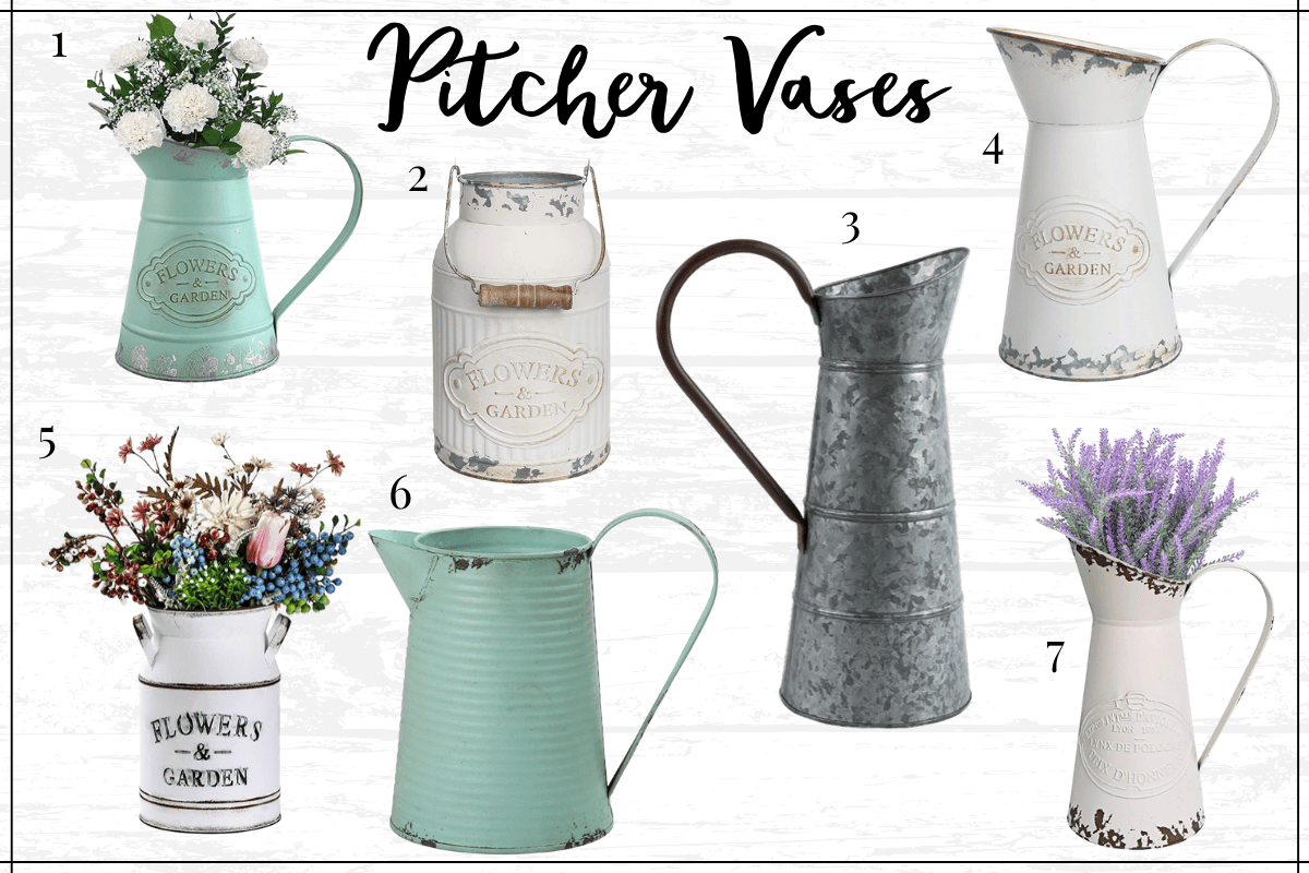 Farmhouse kitchen decor finds - farmhouse pitcher vases
