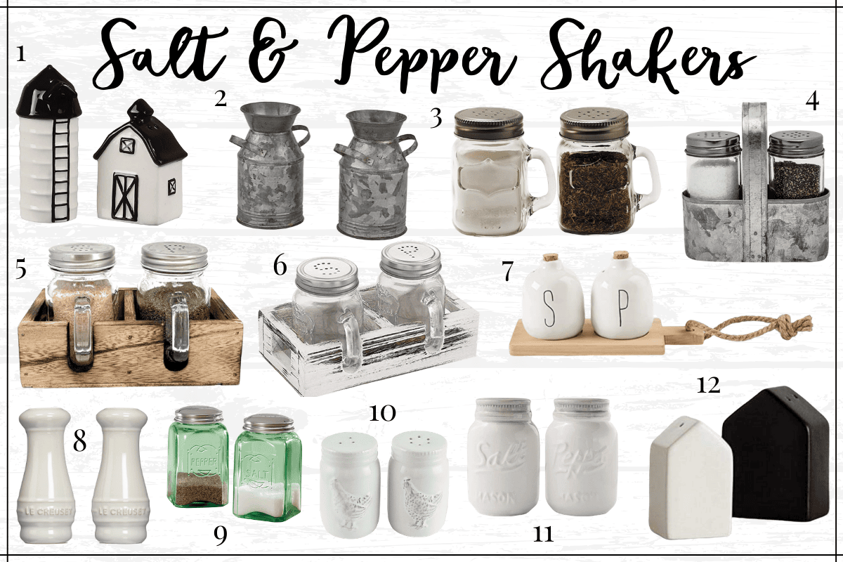 Farmhouse kitchen decor finds - farmhouse salt and pepper shakers