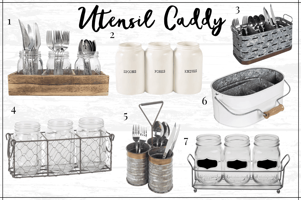 Farmhouse kitchen decor finds - farmhouse utensil caddy