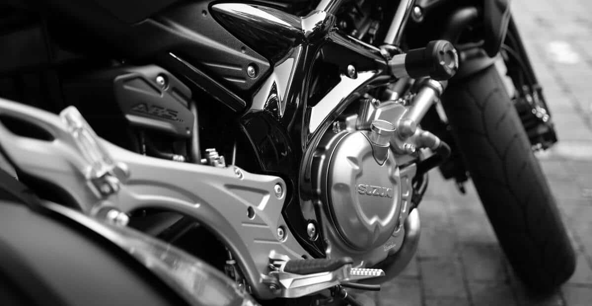 motorcycle, black and white