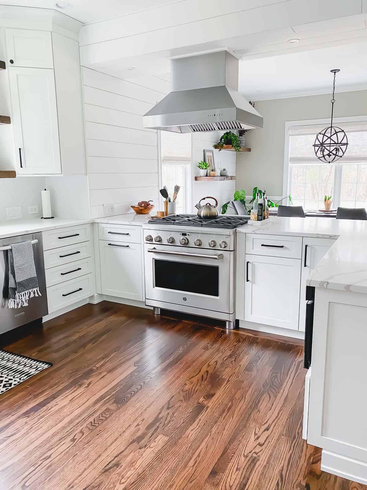 White Kitchen Remodel From Dark Cherry to Bright White!
